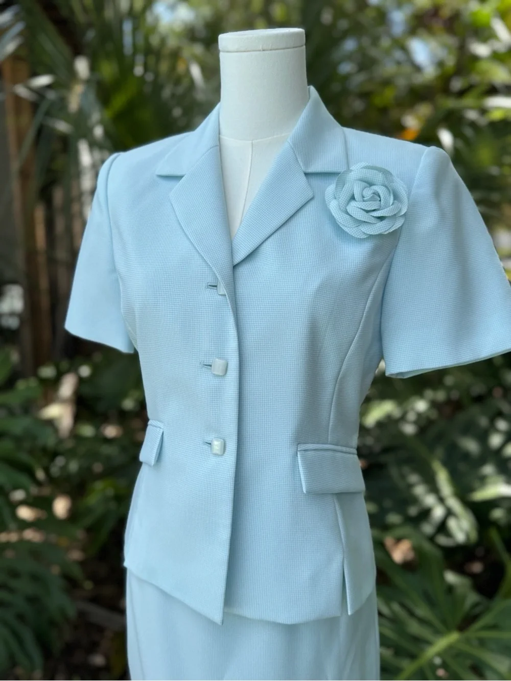 Vintage Pastel Blue Kasper Suit